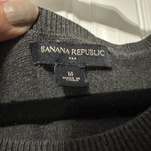 Banana Republic Sweater Dress Women's Medium Striped Gray Blue Cotton - Picture 5 of 8